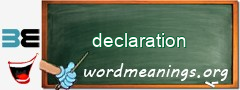 WordMeaning blackboard for declaration